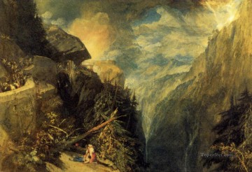 風景 Painting - フォート ロックの戦い ヴァル ダオステ ピエモンテの風景 ターナー山
